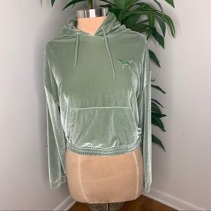 VICTORIA SECRET (PINK) SEUDE HOODIE| SEA GREEN | M